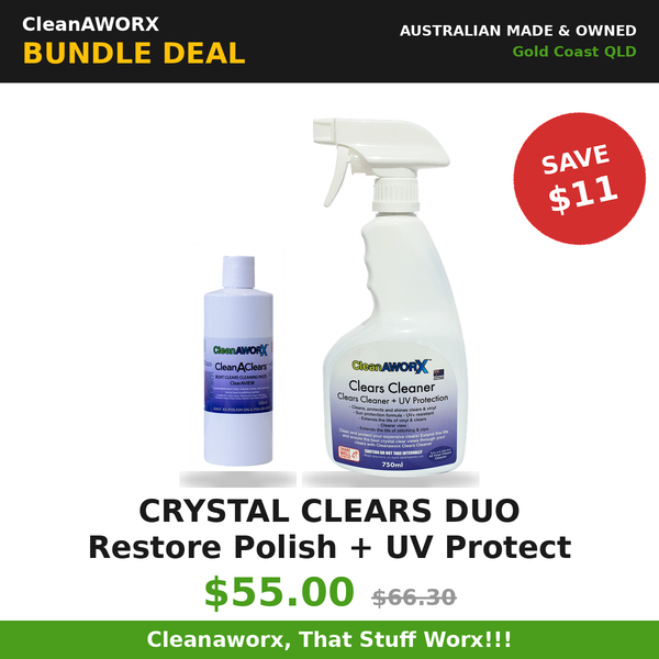 Crystal Clears Duo | Clears Cleaner Polish + Clears UV Protect Spray