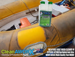 cleanaworx inflatable boat cleaner before and after image