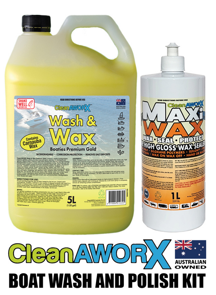 Boat Wash Boat Polish Kit, 5 litre Wash & Wax, 1 litre Boat Polish Maxi Wax