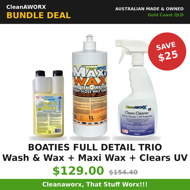 Boaties Full Detail Trio | Wash & Wax + Maxi Wax + Clears UV Protect