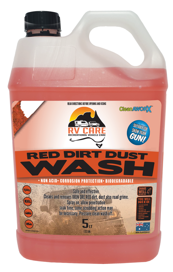 RV Care Red Dirt Dust Wash 5L - Outback Caravan Cleaner
