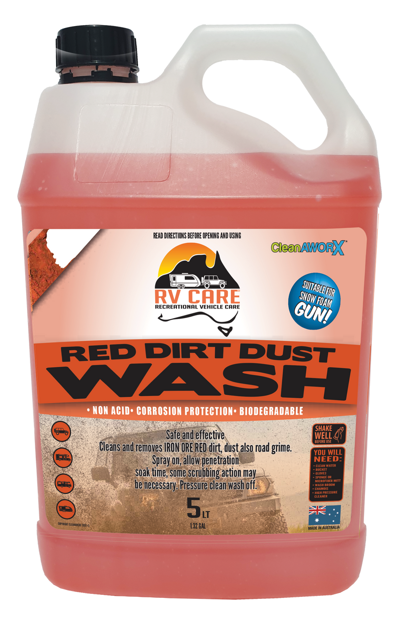 RV Care Red Dirt Dust Wash 5L - Outback Caravan Cleaner