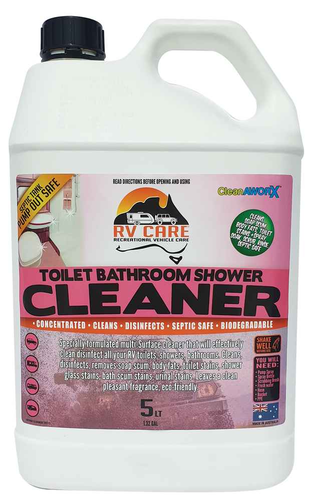 Cleanaworx RV Care Toilet Shower Bathroom Cleaner Disinfectant 5L
