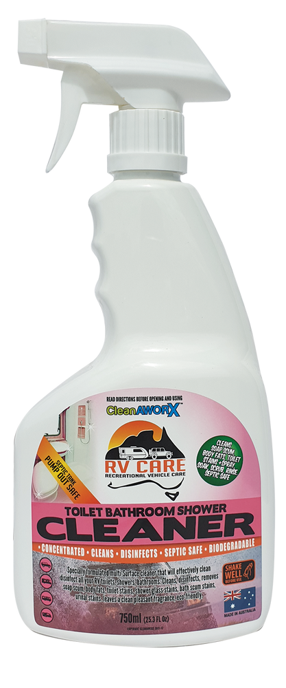 Cleanaworx RV Care Toilet Shower Bathroom Cleaner Disinfectant 750 ml