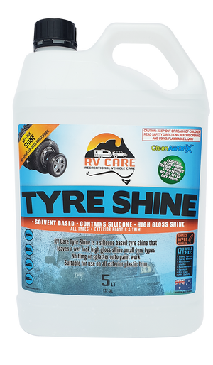 Cleanaworx RV Care Tyre Shine Solvent Silicone Based Long Lasting 5L