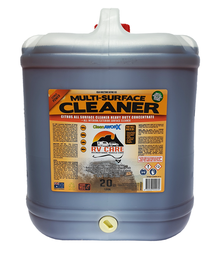 Cleanaworx RV Care Multi Surface Cleaner Citrus Concentrate 20L